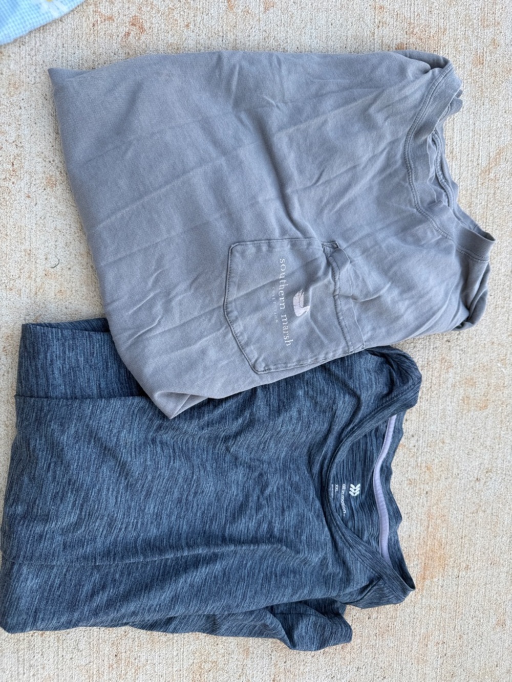 Southern Marsh Gray Pocket and Tee and Navy all in motion Short Sleeve Duo